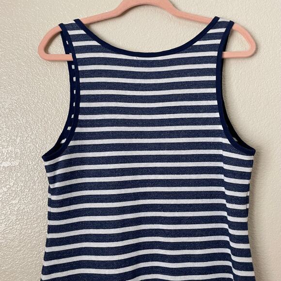 Tommy Bahama Dress Womens Medium Blue White Midi French Terry Striped Tank Beach - Picture 7 of 11